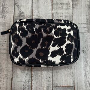 Diane Von Furstenberg Black and White Leopard Print Cosmetic Bag